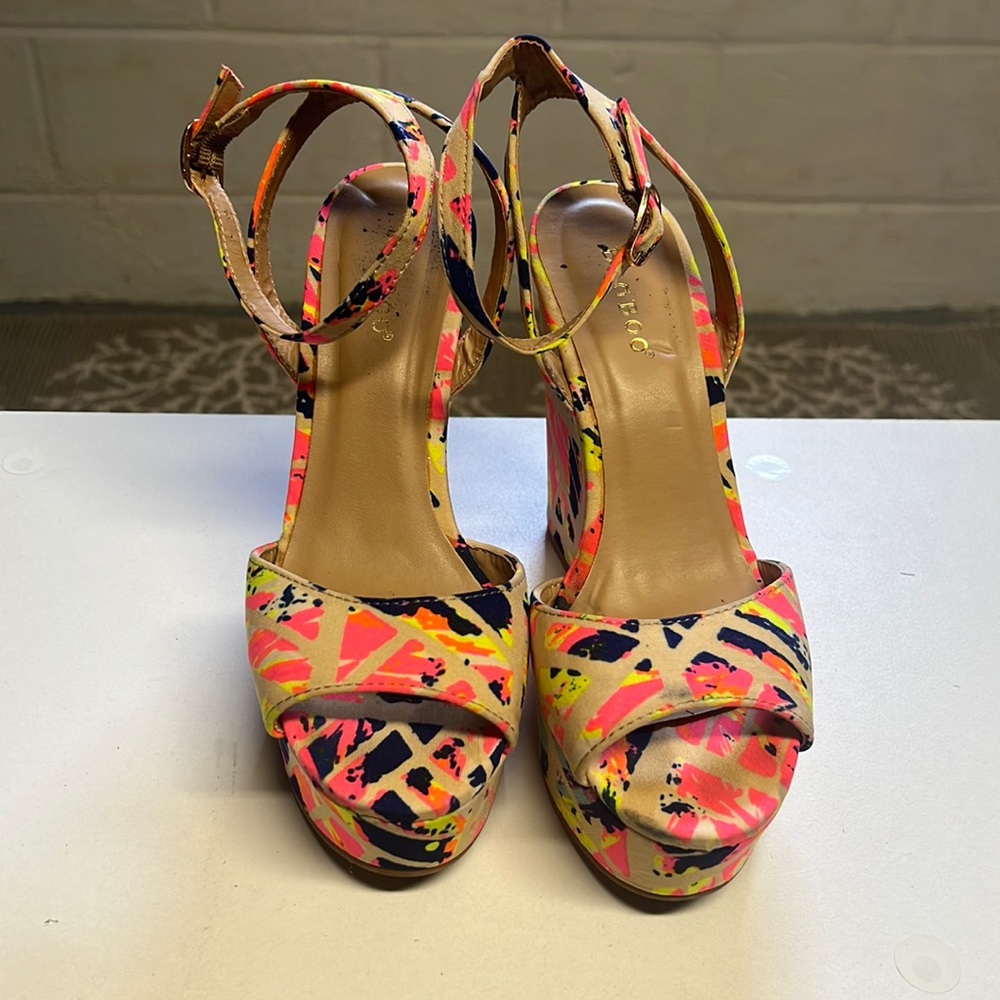 Bamboo Neon Wedge Heels